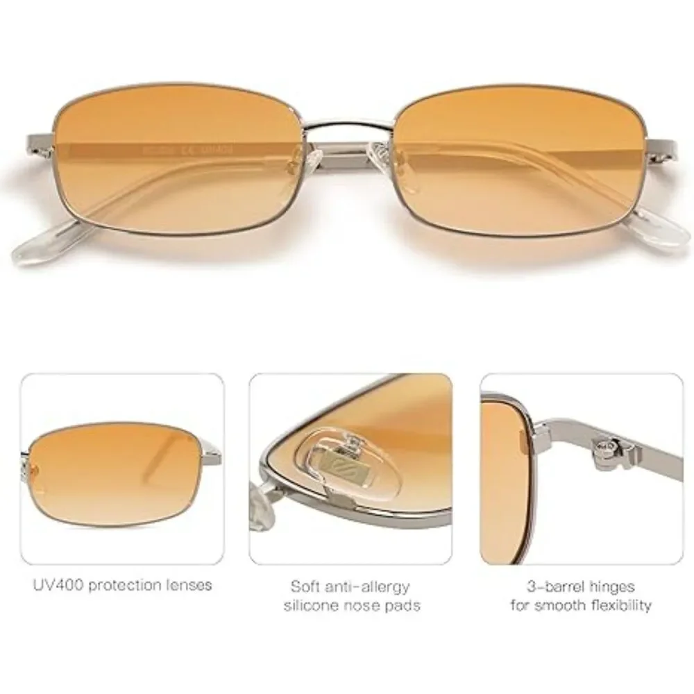 Trendy Small Y2K Rectangle Sunglasses for Women and Men Retro SJ1187